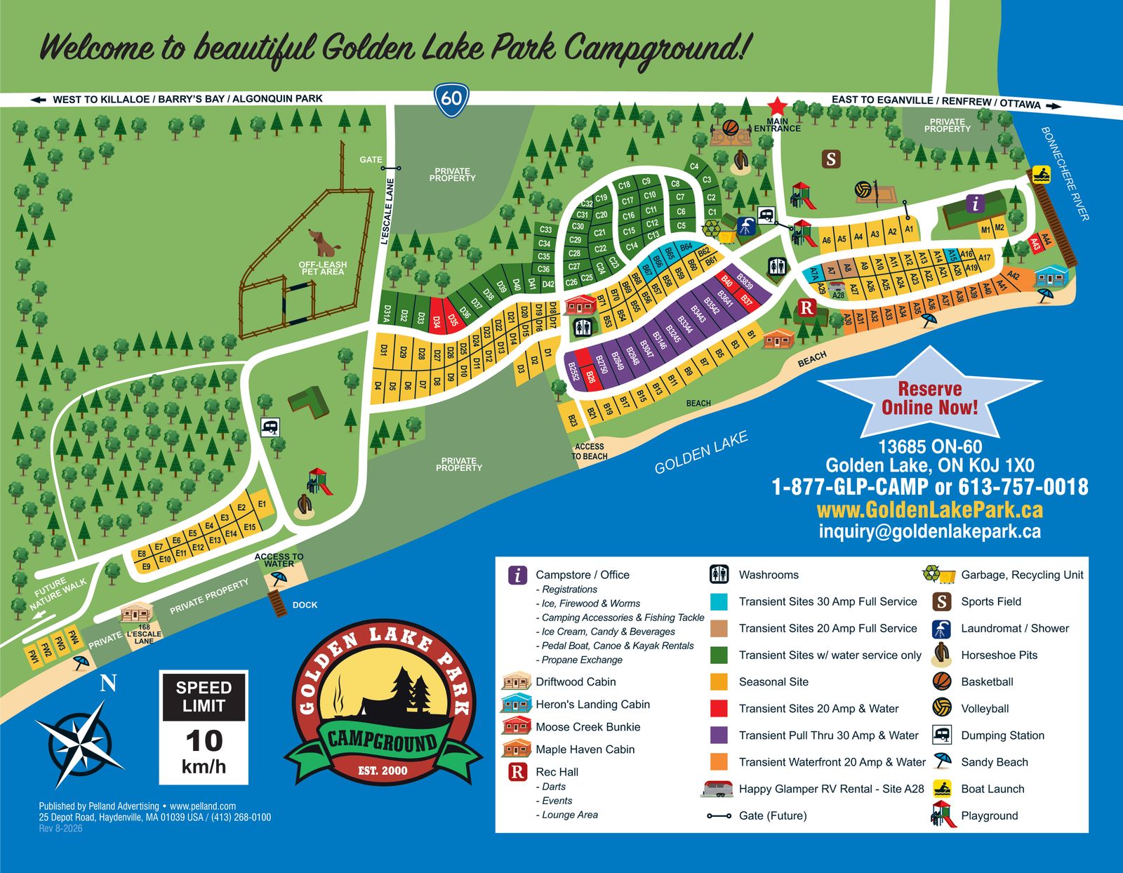 Golden Lake Park site map, 2026